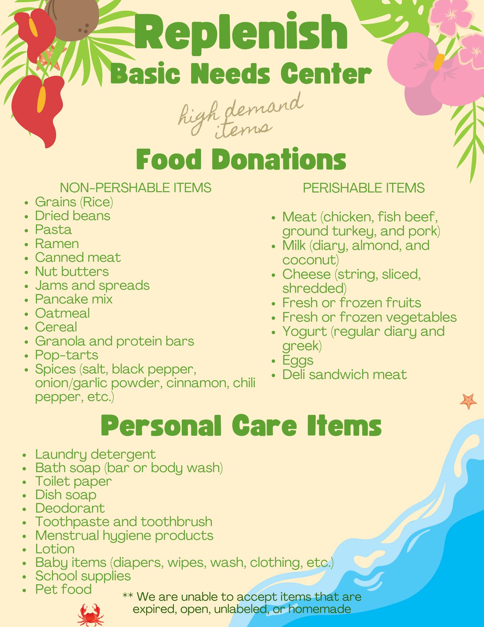 Replenish Food Drive Poster